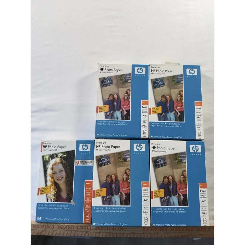 HP Premium Photo Paper 4x6‎ Lot of 4 Soft Gloss 100 Sheets 1 Glossy 60 Sheets